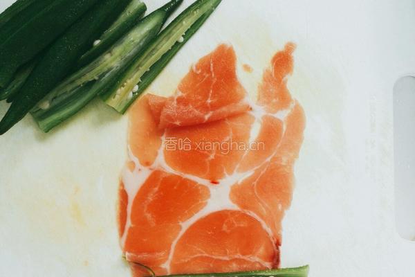 秋葵猪肉卷的做法图解5