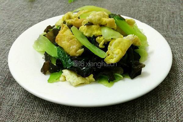 木耳青菜炒鸡蛋的做法图解11