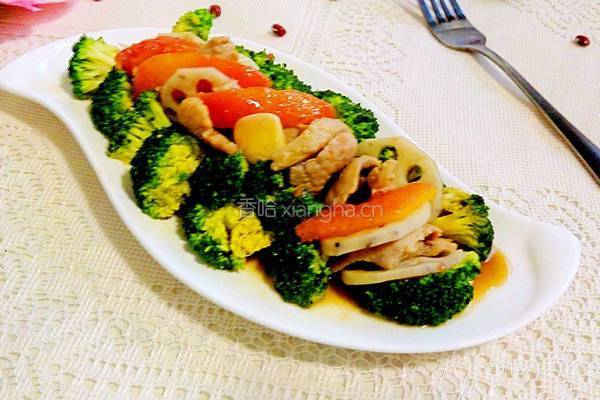 西兰花莲藕炒肉片的做法图解12
