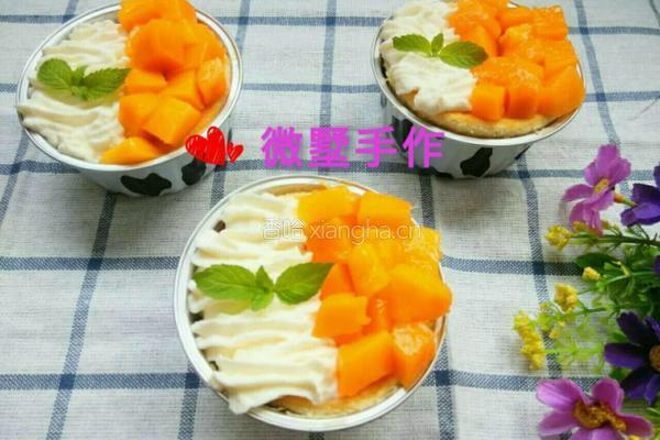 芒果轻芝士杯子蛋糕的做法图解6