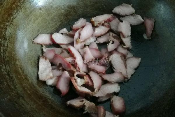 青蒜炒（瘦）腊肉的做法图解5
