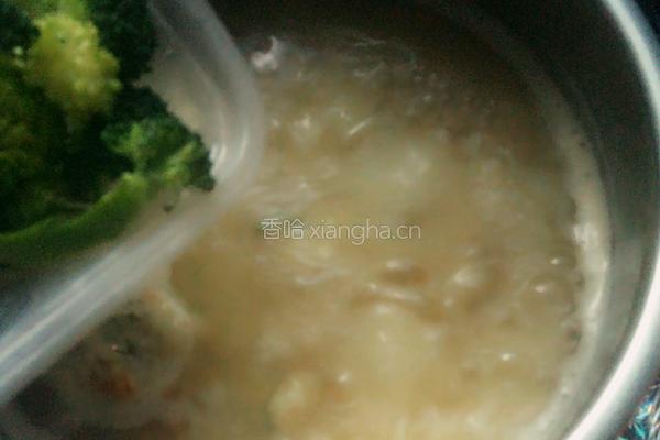 西兰花肉丸粥的做法图解10
