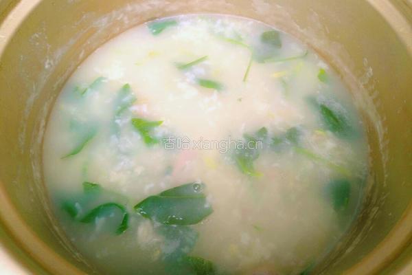 肉丝菠菜米粥的做法图解9