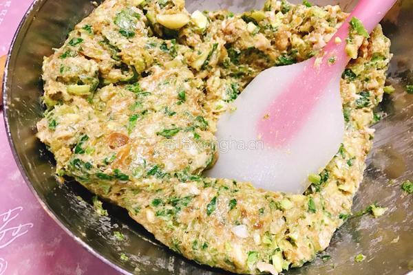 青菜猪肉煎饺的做法图解7