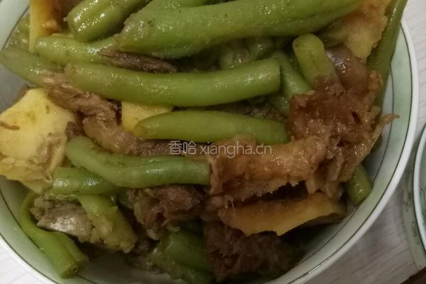 土豆豆角炖肉的做法图解6