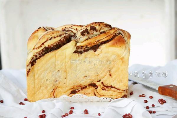 大理石纹豆沙土司的做法图解22