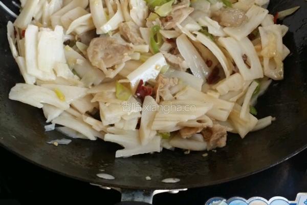 莲菜炒肉的做法图解4
