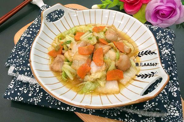白菜炒胡萝卜的做法图解6