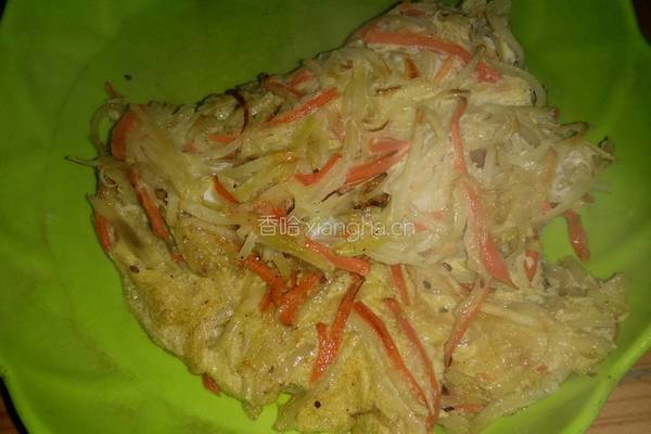 土豆丝胡萝卜饼的做法图解5