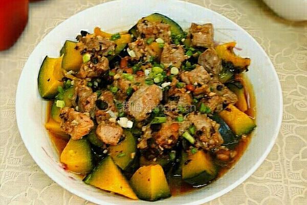 豉汁排骨蒸南瓜的做法图解6