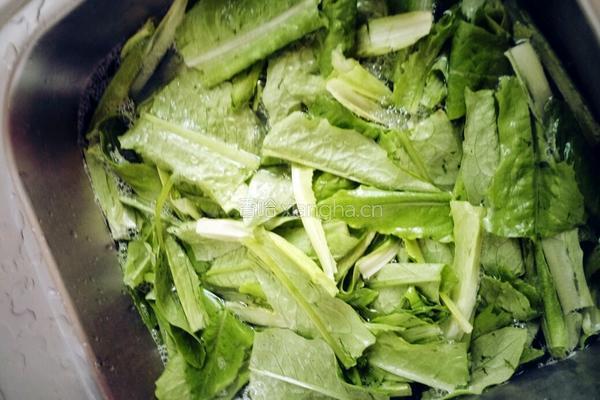 蒜泥油麦菜的做法图解2