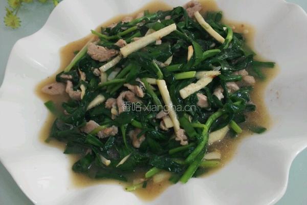 韭菜炒冬笋肉丝