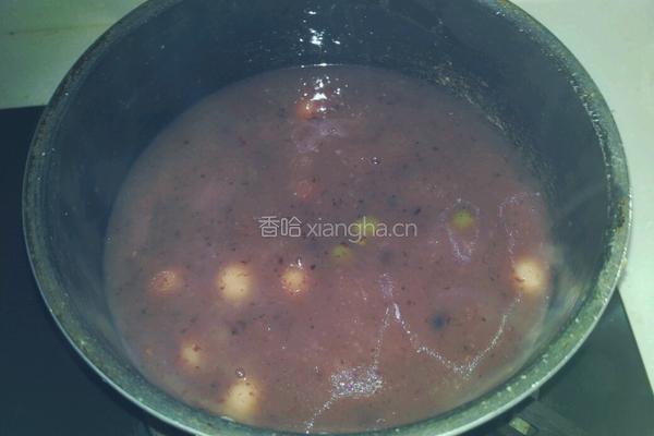 赤豆糊果蔬汁小元宵的做法图解3