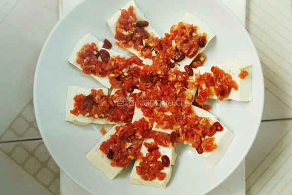 豆酱肉末蒸豆腐的做法图解5