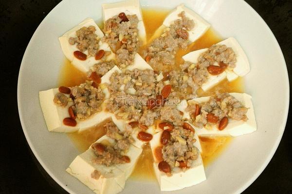 豆酱肉末蒸豆腐的做法图解6