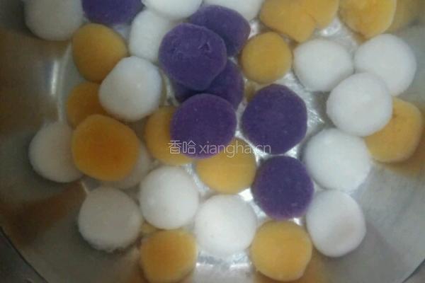 桂花杏仁三色芋圆的做法图解7