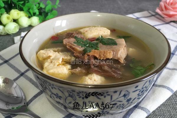 鸭架豆腐汤的做法图解4