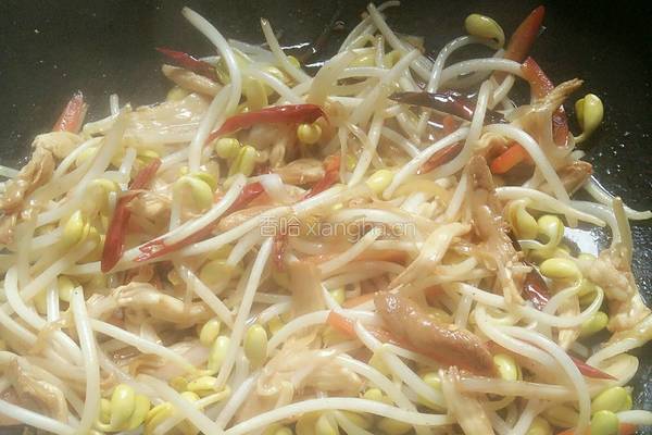 黄豆芽炒肉丝的做法图解8