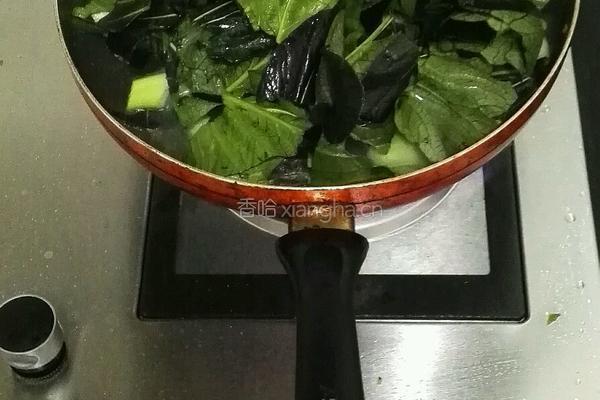 紫青菜烩香菇的做法图解4