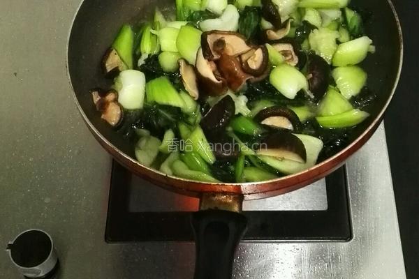 紫青菜烩香菇的做法图解5