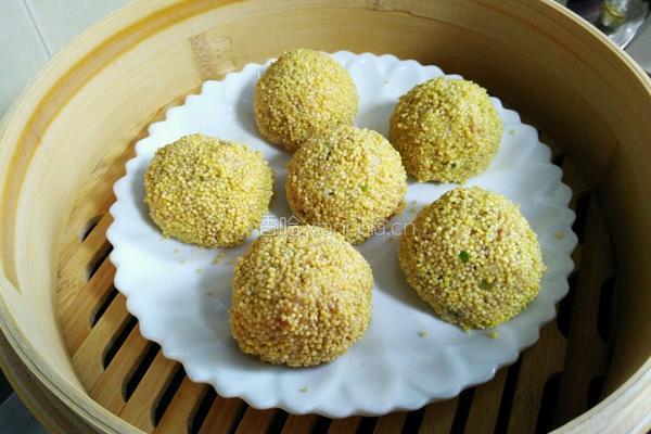 小米蒸丸子的做法图解13