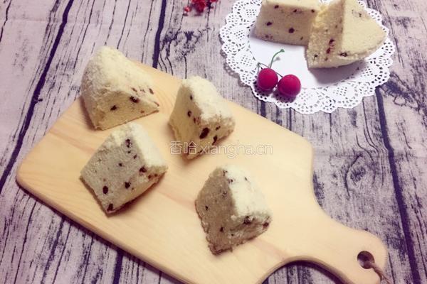 蜜豆糯米蒸蛋糕的做法图解15