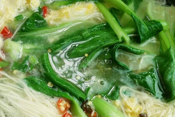 青菜鸡蛋面的做法图解8