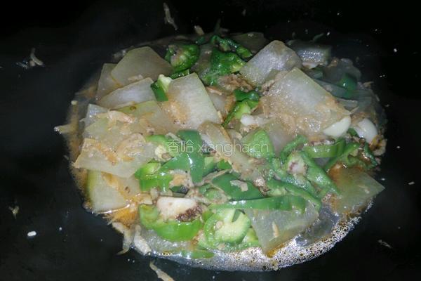 青椒冬瓜虾皮的做法图解5