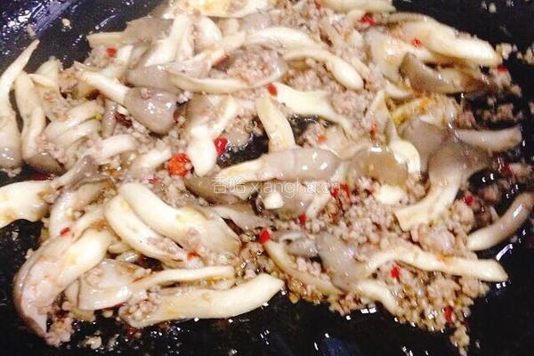 肉末炒平菇的做法图解4