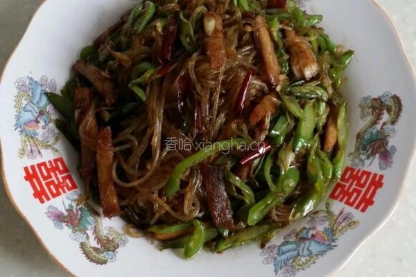 豆角肉丝炒粉条的做法图解7