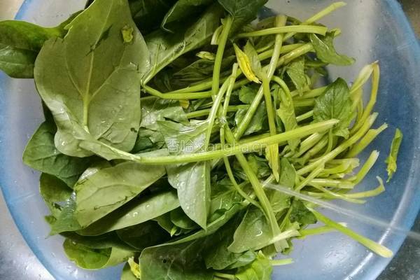 炫彩鸡丝菠菜粉儿的做法图解1