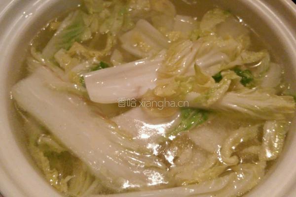 娃娃菜鸭架汤的做法图解5