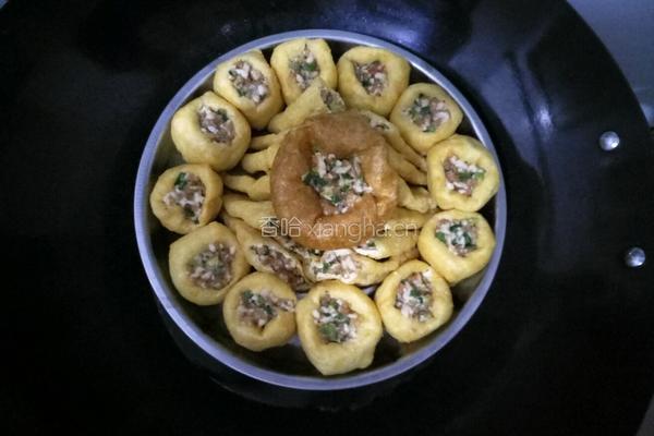 酿蒸油豆腐的做法图解6