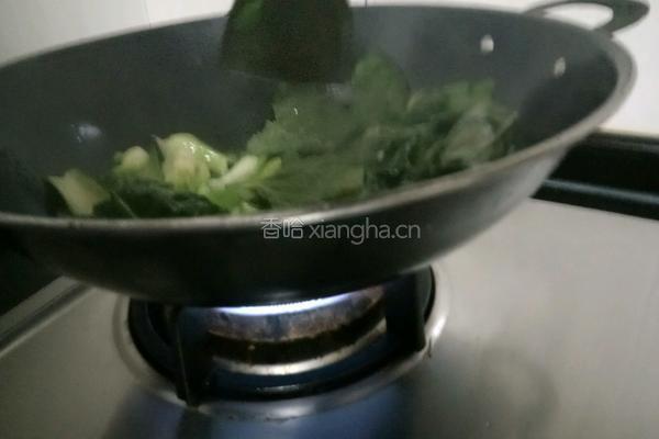 青菜炒蘑菇的做法图解5