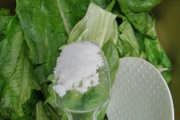 炒油麦菜的做法图解3