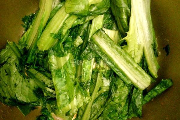 炒油麦菜的做法图解4