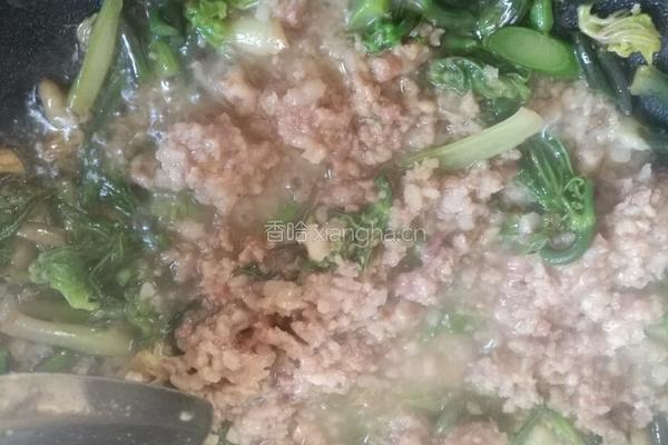 三七芽炒肉末的做法图解5