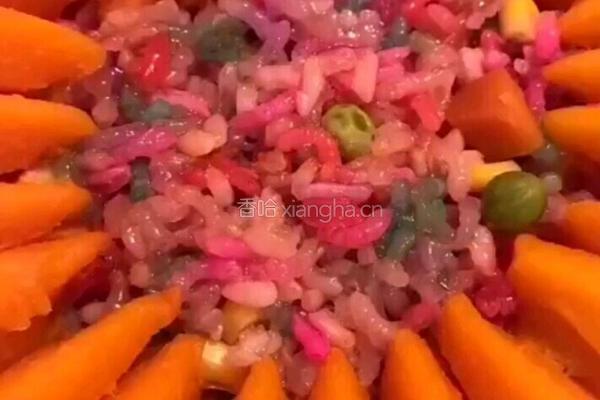 南瓜糯米彩饭的做法图解10