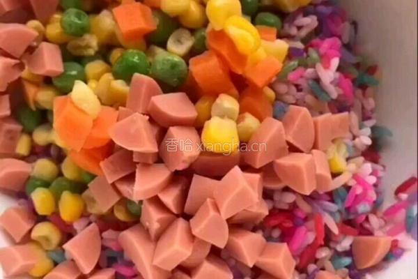 南瓜糯米彩饭的做法图解4