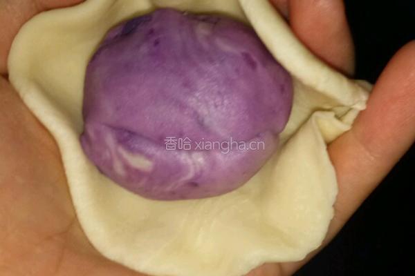 紫薯红豆沙酥的做法图解3