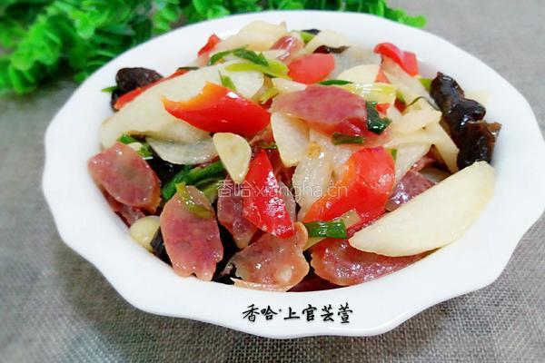 腊肠炒山药的做法图解7