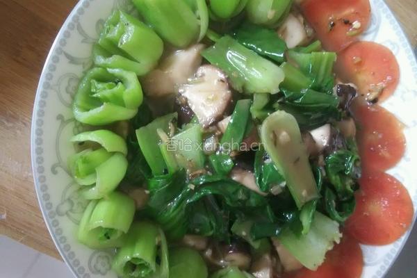 香菇炒青菜的做法图解7