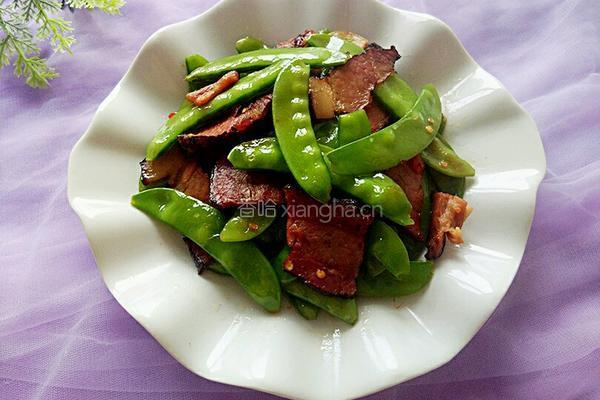 荷兰豆炒腊肉的做法图解11
