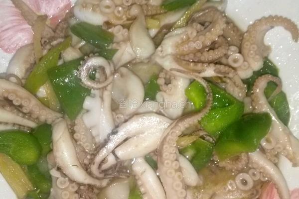 青椒炒章鱼的做法图解8