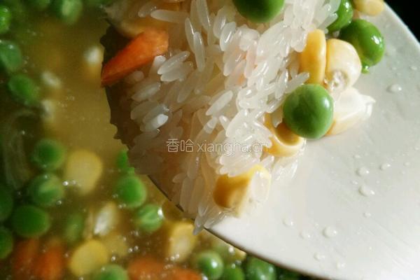 豌豆玉米焖饭的做法图解2