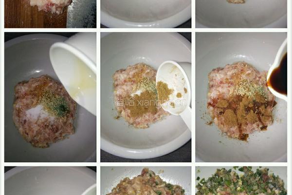 红菜苔大肉水饺的做法图解3