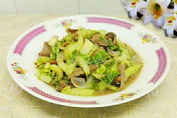 白菜炒猪肝