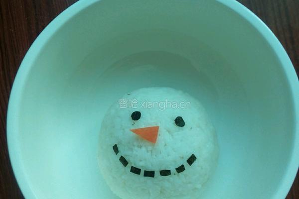＃圣诞节＃雪人饭团便当的做法图解7