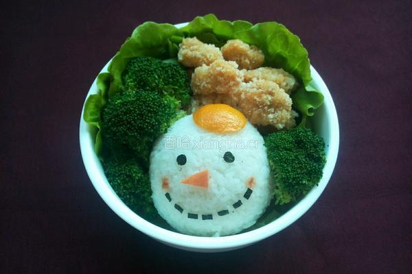 ＃圣诞节＃雪人饭团便当的做法图解8