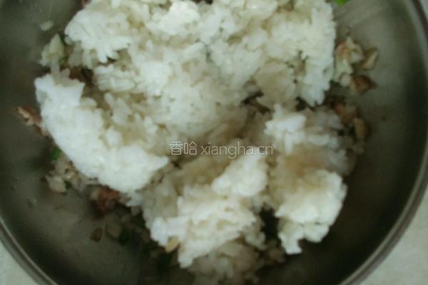 米饺煎饺(香菇腊肉马蹄米饭馅)的做法图解6